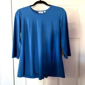 Joan Rivers Blue 3/4 Sleeve Tunic Top Size XXS Flowy Stretch